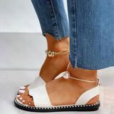 beaded pearly flat casual sandals