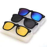 flip up clip on square sunglasses