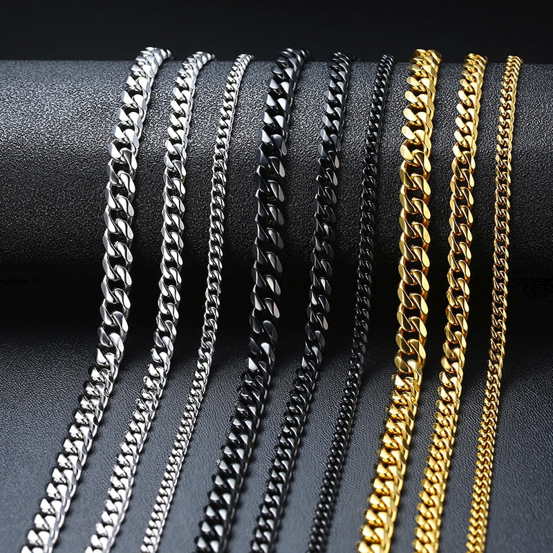cuban link stainless steel necklace
