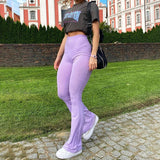 y2k purple flared trousers