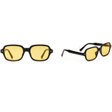 small frame yellow retro rivet square sunglasses