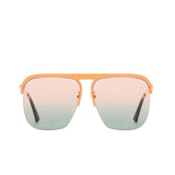 flat top bar gradient lens square sunglasses