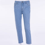 back zipper high waist skinny pencil jeans