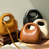 shell type round flap bag retro circular handbags