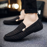 rivet round toe printed loafers