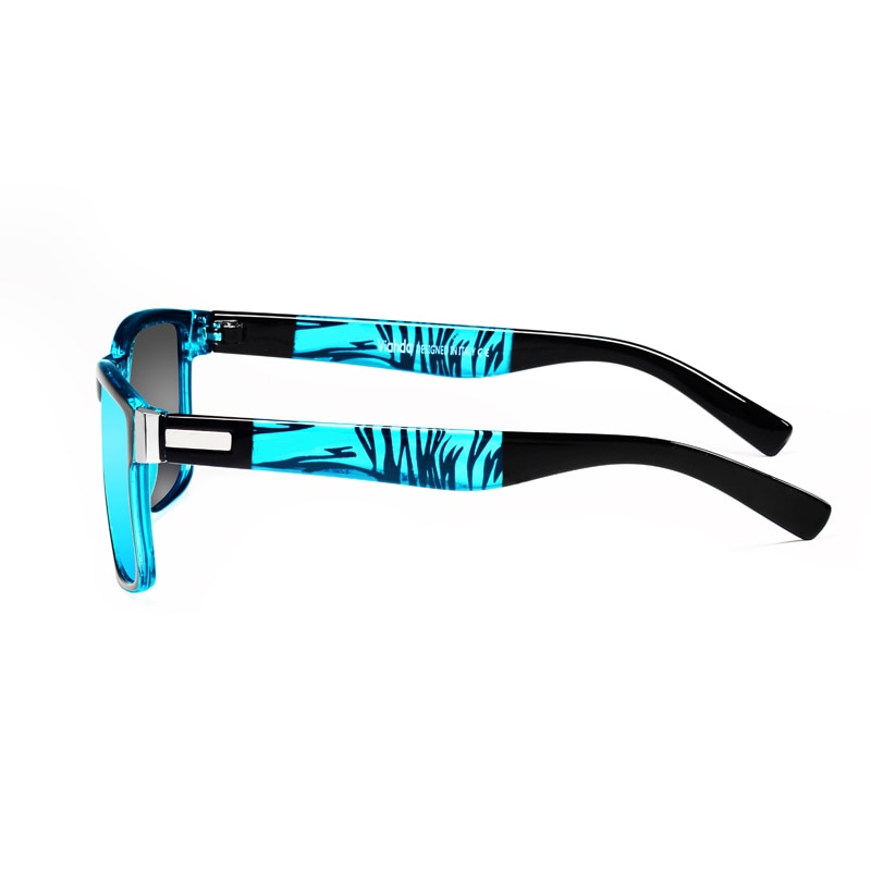 polarized printed frame square sunglasses