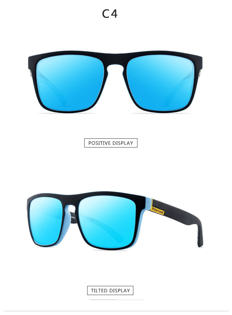 polarized mirror square contrast hue square sunglasses