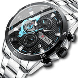 stainless steel luminous dial with chronograph wristwatches