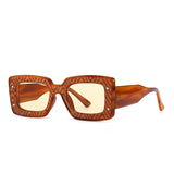 leopard thick frame square sunglasses