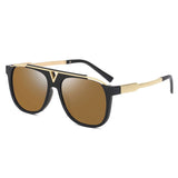 v shaped bridge flat top retro sunglasses