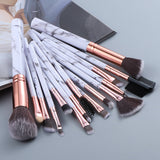 15pcs marble makeup blending brushes