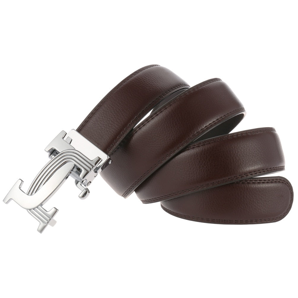 metal click leather waist belt