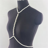 pearl body chain bra crystal belly waist chain