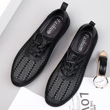 hollow out mesh lace up lightweight casual sneakers