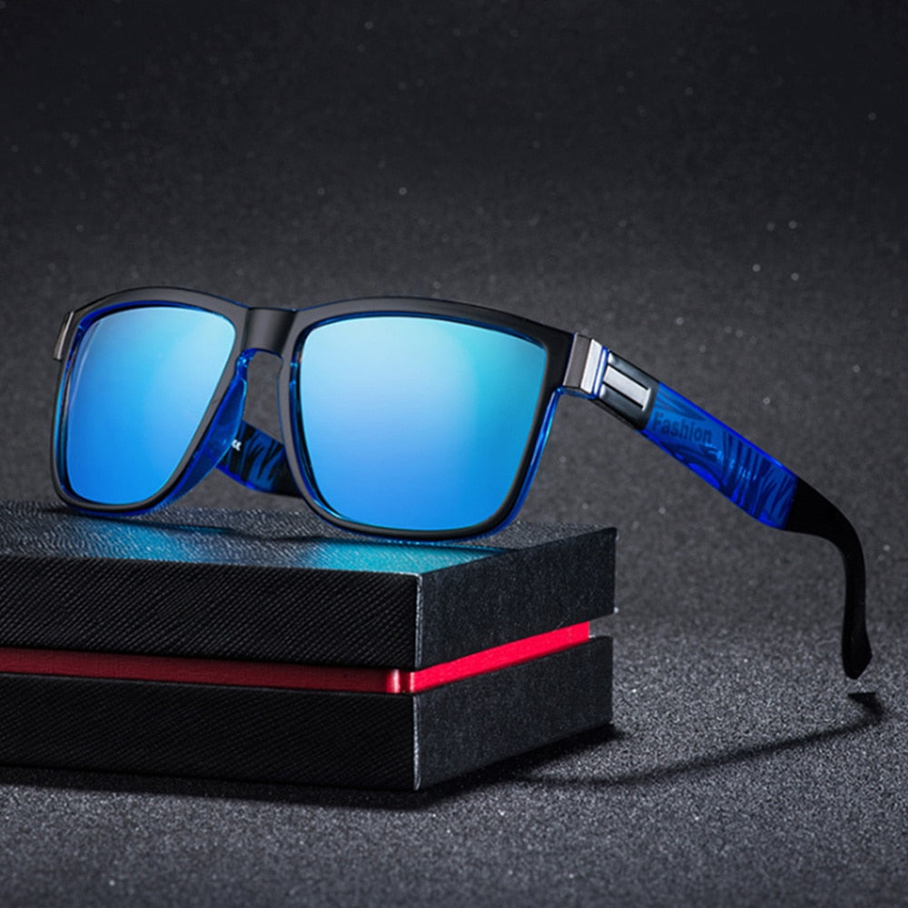 wrap square frame decorative polarized sunglasses
