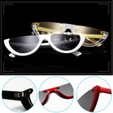 small half frame flat top sunglasses