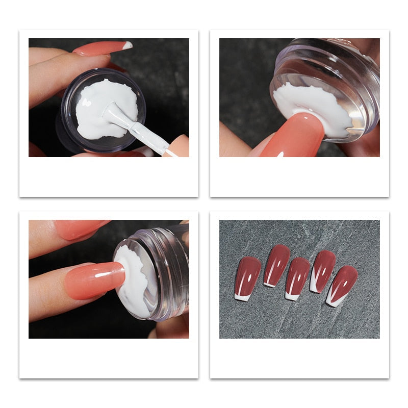 transparent nail stamper with scraper jelly silicone stamp for french nails manicuring kit