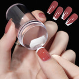 transparent nail stamper with scraper jelly silicone stamp for french nails manicuring kit