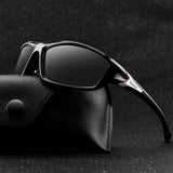 polarized matte finished sleek arm square sporty sunglasses