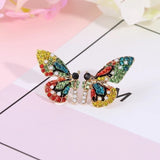 colorful crystal butterfly ear stud