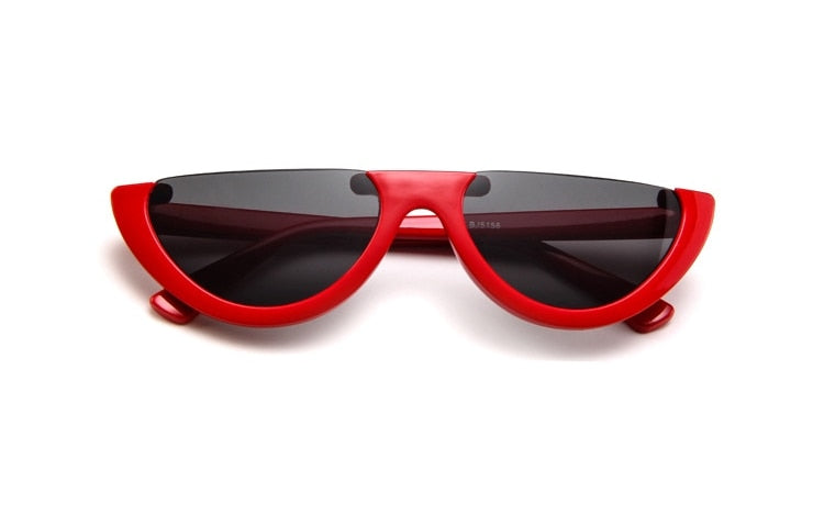 small half frame flat top sunglasses