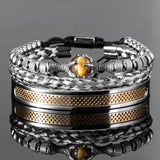 stainless steel stone bracelet bangles jewelry set