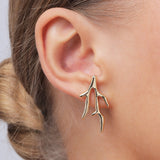 coral hook metal earring