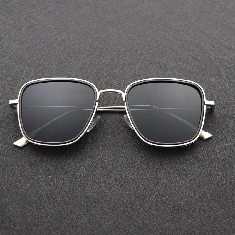 vintage square metal frame sunglasses