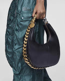 u shaped with chain around handbag