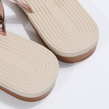 rhinestone design diagonal strap flat sandals