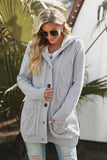 knitted sherpa lined hooded cardigan
