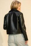 faux leather biker jacket