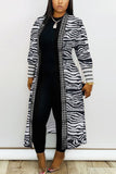 Daily Polyester Twilled Satin Print Cardigan O Neck Outerwear