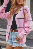 striped open front cardigan sweater