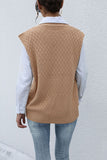 cable knit ribbed trim sweater vest