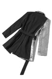 gawqo spliced sequined belted blazer