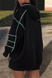 Fashion Casual Regular Sleeve Long Sleeve Hooded Collar A Line Mini Letter Print Dresses