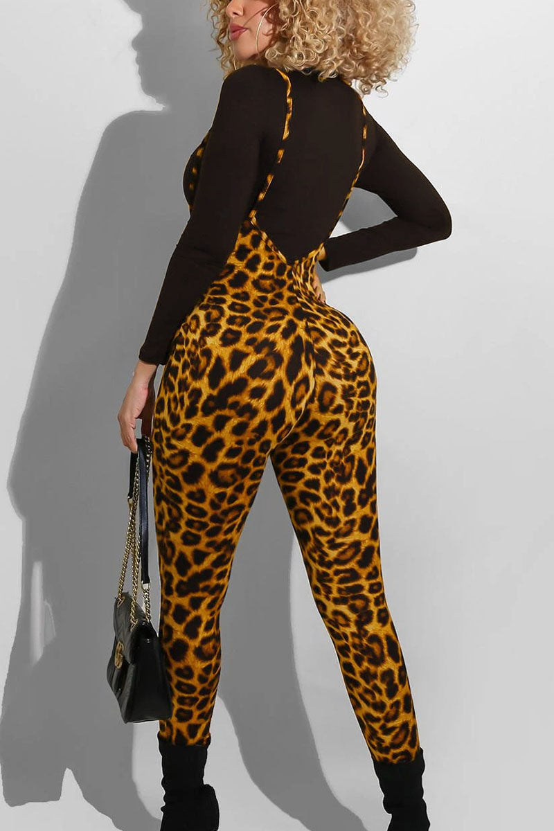 Daily Leopard O Neck Long Sleeve Two Pieces