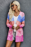 ombre print buttoned long sleeve cardigans