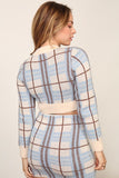 timing plaid cropped sweater and mini skirt set