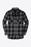 plaid button front long sleeve shirt with breast pockets
