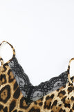 leopard print spaghetti strap v neck mini dress