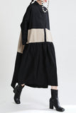color block button front midi dress with pockets