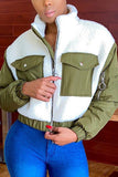 Fashion Casual Zipper Collar Long Sleeve Regular Sleeve Patchwork Coats