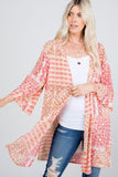 full size run floral relaxed long cardigan