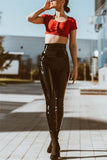 Fashion Sexy Solid Skinny High Waist Pencil Trousers
