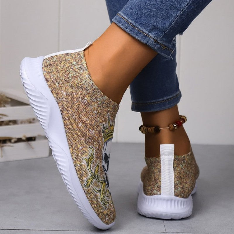 Casual Patchwork Printing Round Comfortable Shoes