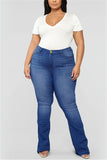 Fashion Casual Solid Plus Size Jeans