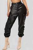 Fashion Casual Solid With Belt Regular Trousers