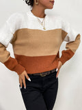 triple stripe pullover sweater